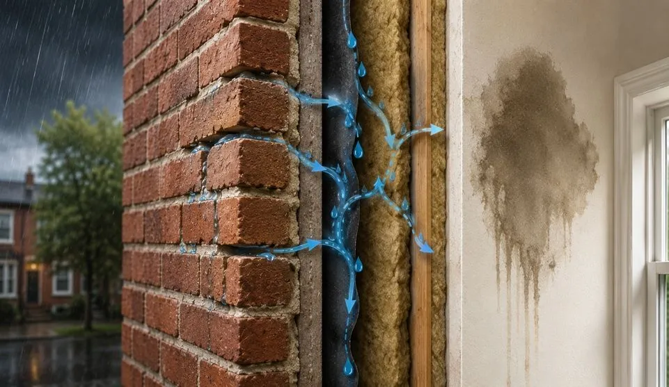 One Wall, Several Symptoms: Connecting Interior Dampness to Visible Mortar Damage Without Assuming the Cause
